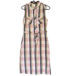 Wrangler | Pearl Snap Cotton Sleeveless Western Midi Dress | Pink Ombré | Size M